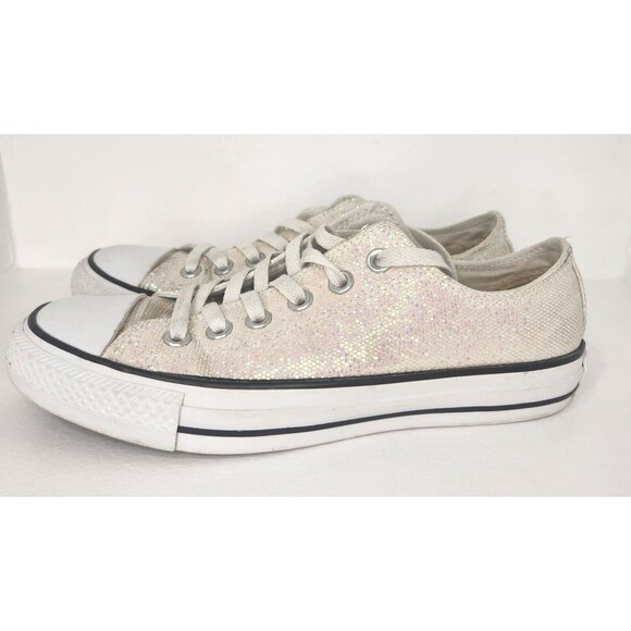514783F Converse All Star Low Top Opalescent Sequin Shoes Womens Size 7 - Picture 4 of 11